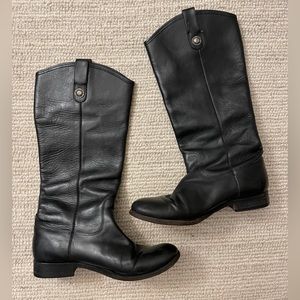 Frye Melissa equestrian style tall black leather Boots size 8